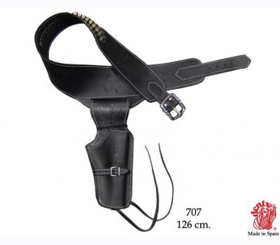 Leather holster for a revolver with 24 bullets.